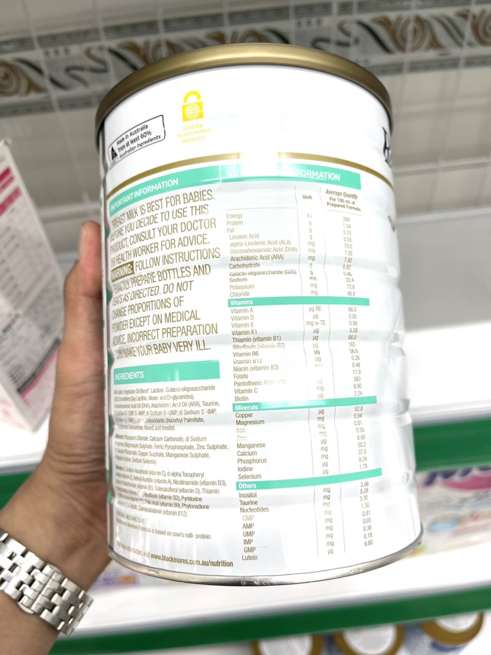 Sữa Bột BLACKMORES Nội Địa Úc số 1 - 900gr