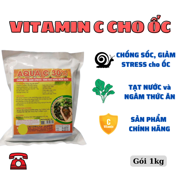 VitaminC chống sốc, giảm stress cho Ốc, Ếch, Tôm, Cá