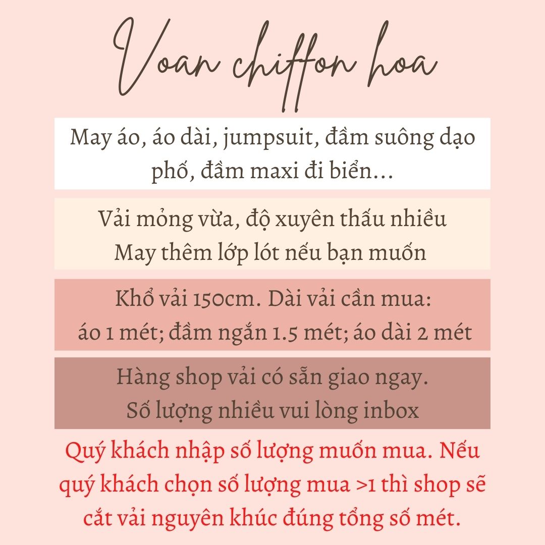 Vải voan chiffon hoa đều MS1158