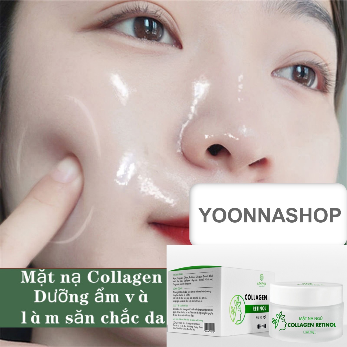 Mặt Nạ Ngủ Thạch Collagen Retinol ATHENA 50g