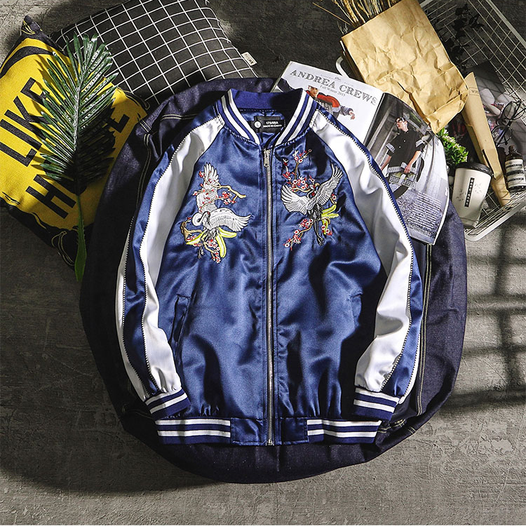 Áo Khoác Nhẹ Nam Nữ Khóa Kéo Phối Hình In Chim Uyên Ương Kiểu Dáng Bomber Hàn Quốc Thanh Lịch FASHION4MENHN AO KHOAC 9000028C4