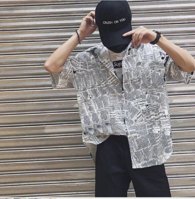 [HCMC] newspaper printing unisex shirts