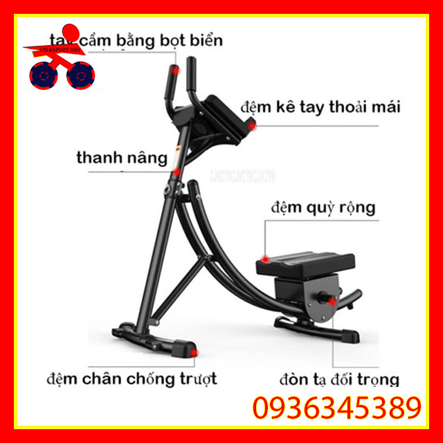 Máy tập bụng ab coaster cao cấp -. giúp săn chắc cơ bụng , cơ lưng, cơ đùi...