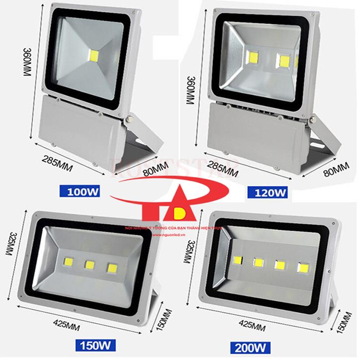 Đèn pha led 200W (NÊN MUA) vỏ xám, vỏ đen chất lượng, siêu sáng, tiết kiệm điện, chống nước(IP66) dùng ngoài trời.