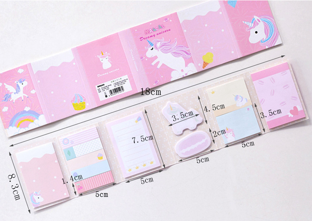 [HCM]Sổ Giấy Sticky Note Unicorns Kỳ Lân (6 Xấp) - Mẫu 3