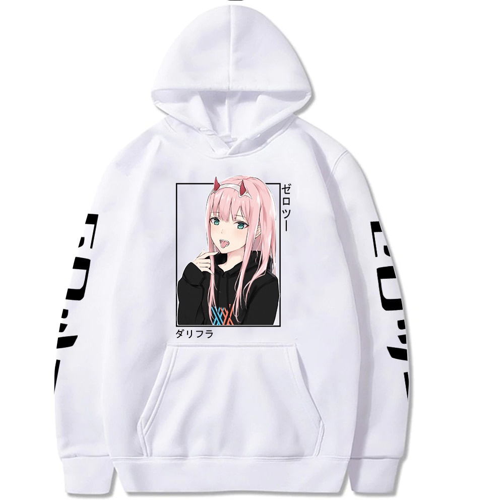 Hot áo hoodie - anime darling in the franxx zero two hoodies harajuku