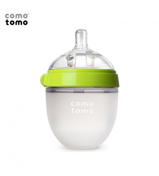 BÌNH SỮA SILICONE COMOTOMO 150ML - XANH
