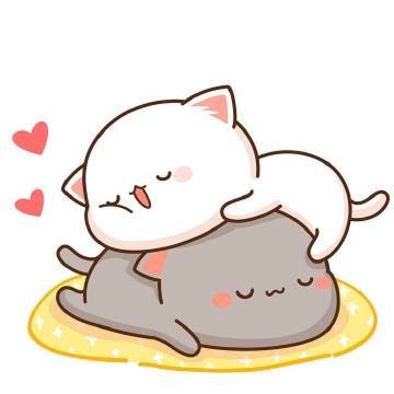 Sét 30-60 sticker mèo mochi ép lụa / hình dán mochi mèo