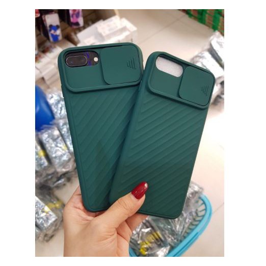 Ốp lưng silicone mềm thiết kế nắp trượt bảo vệ Camera cho iPhone 6/7/6p/7p
