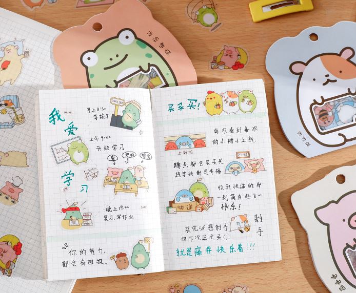 Bộ 50 Hình dán dễ thương phong cách Hàn Quốc độc đáo E99