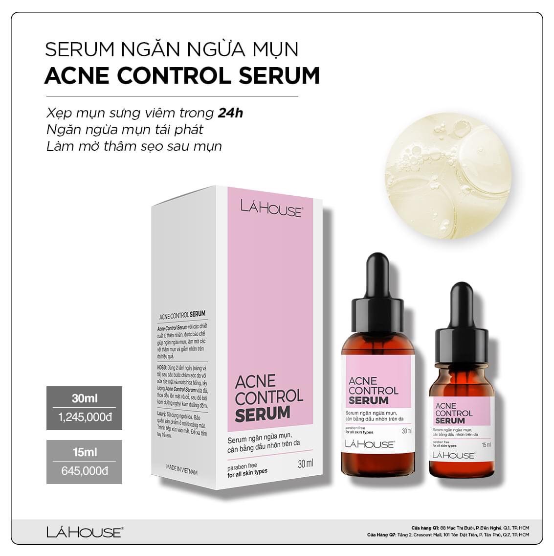Acne Control Serum - Lá House - Serum Ngừa Mụn