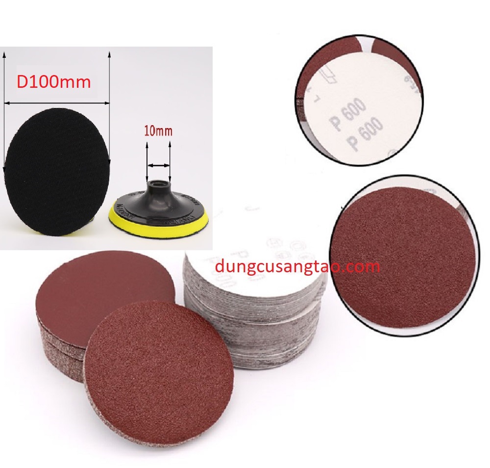 Giấy chà nhám tròn d50 d80 d100 d125mm / nhám tròn dán bánh chà đánh bóng