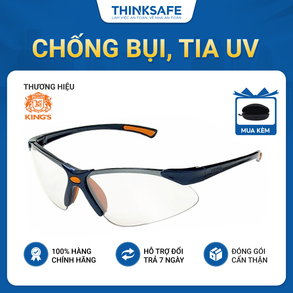 Goggles KING'S KY311B anti-dust goggles glasses anti scratches, anti-UV (White Transparent)-protective thinksafe