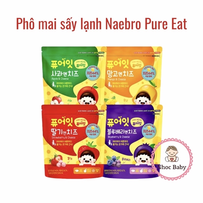 Phô mai sấy lạnh Naebro cho bé 7m  (túi zip 16gram)