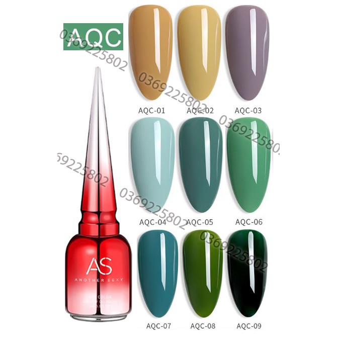 set 6 chai sơn gel AS đỏ nhọn 15ml