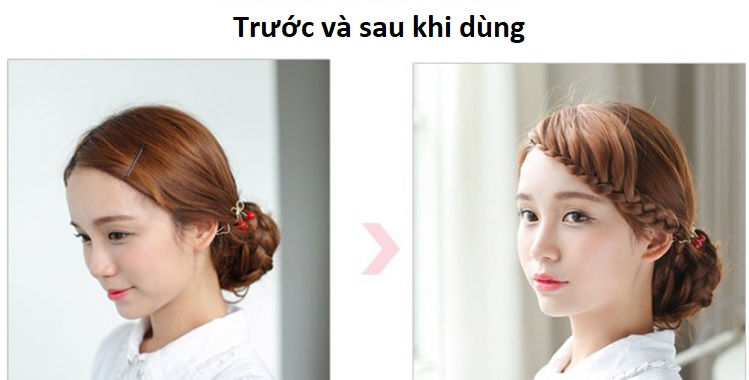 Tóc mái tết đuôi sam, tóc giả mái tết sam M12 💖FREESHIP💖 tóc giả nữ