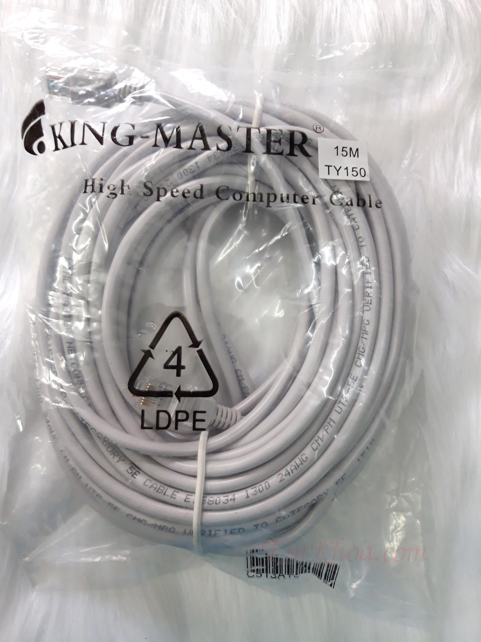 Dây cáp mạng 15m - Đúc 2 đầu liền dây CAT5 Kingmaster