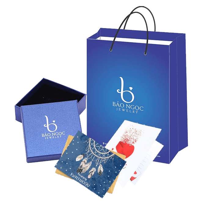 Combo hộp quà tặng sang trọng đựng lắc tay, dây chuyền, bông tai, nhẫn có logo - Bảo Ngọc Jewelry