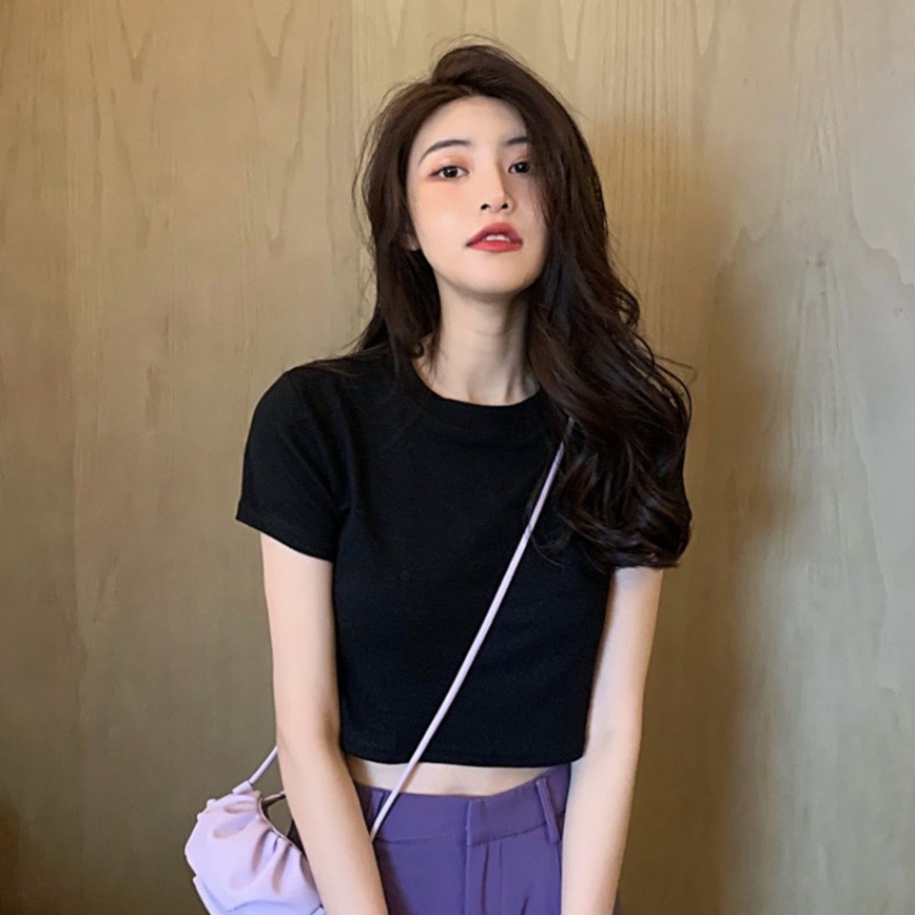 Áo Croptop cộc Tay Phong Cách Hàn Quốc