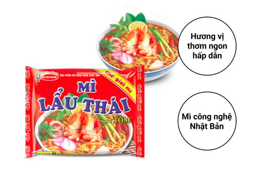 Mì Lẩu Thái 80gr ( Thùng 30 gói)