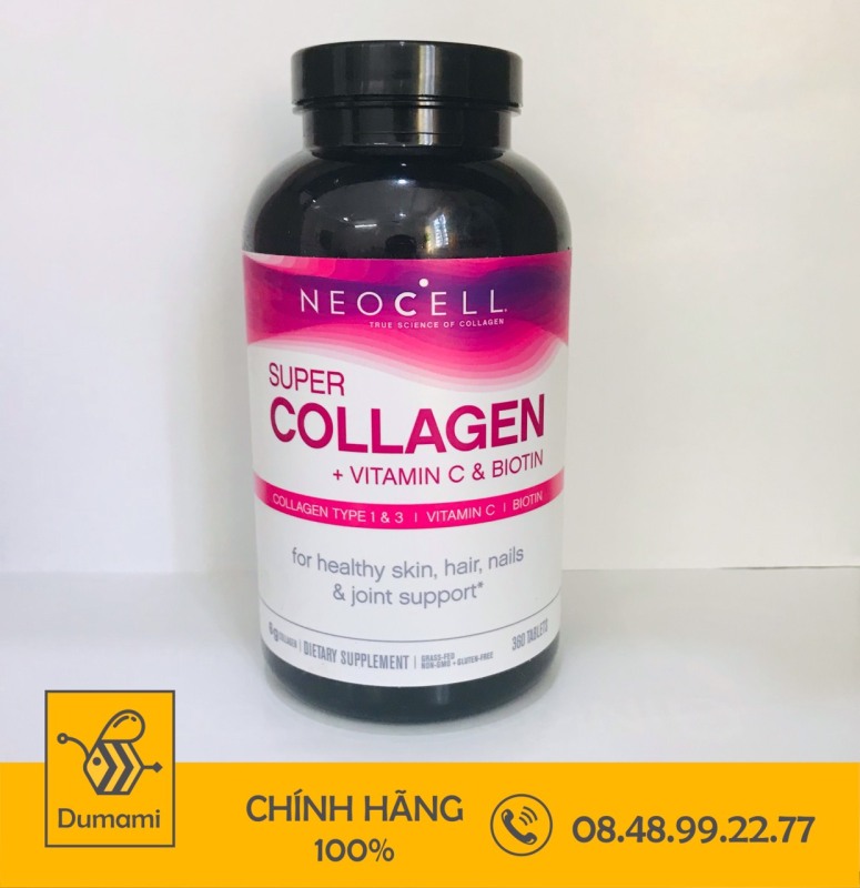 Viên Uống Super Collagen Neocell +C 6000 Mg type 1 - 3 Neocell 360 viên nhập khẩu