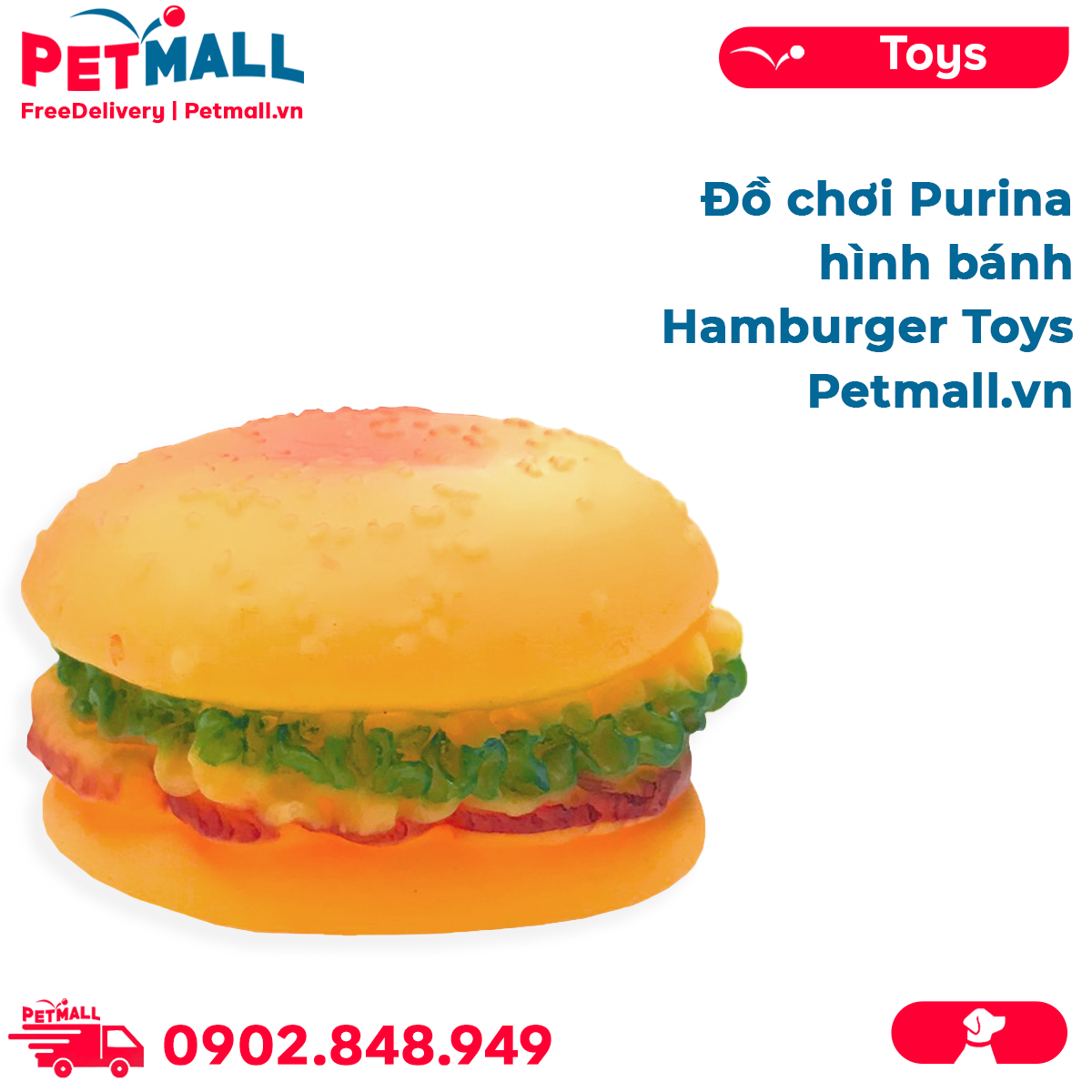 Đồ chơi Purina hình bánh Hamburger Petmall