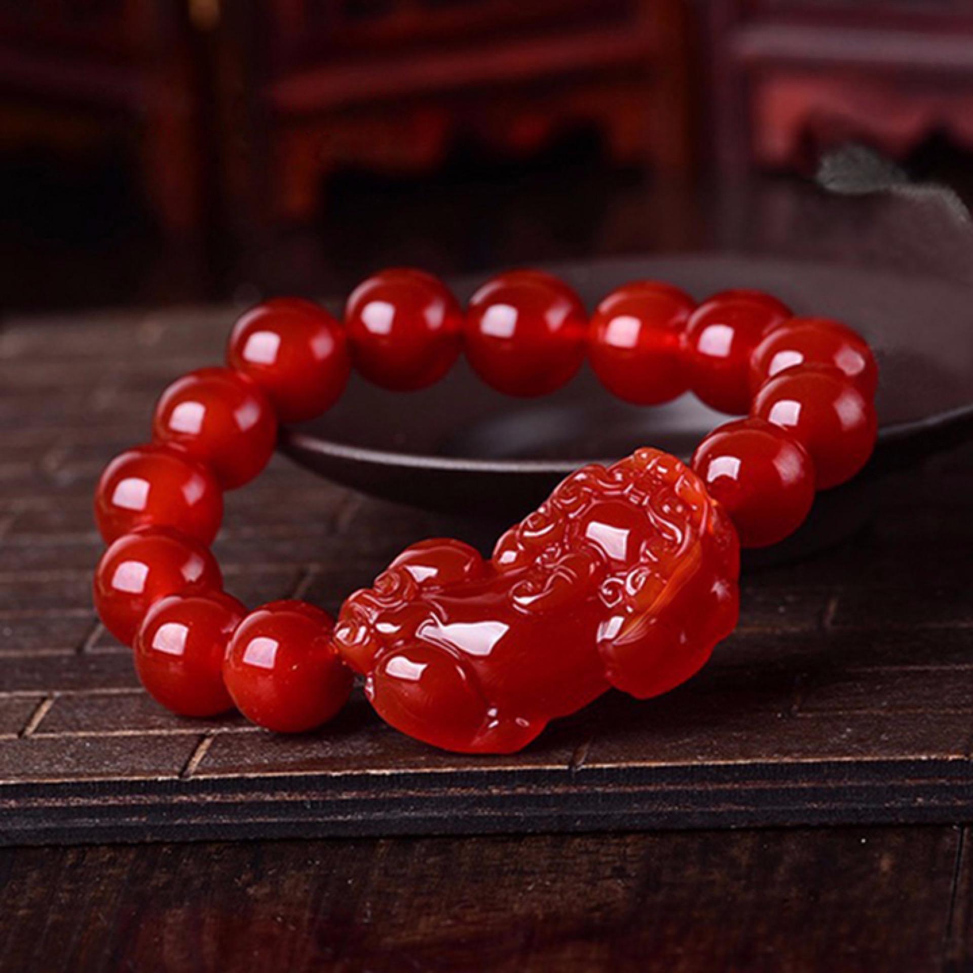 [HCM]Vòng tay đá mã não đỏ tỳ hưu thiên nhiên