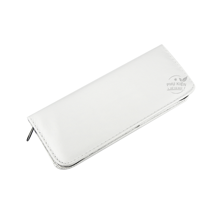 [HCM]Hộp đựng kéo cắt tóc bằng da (Trắng)