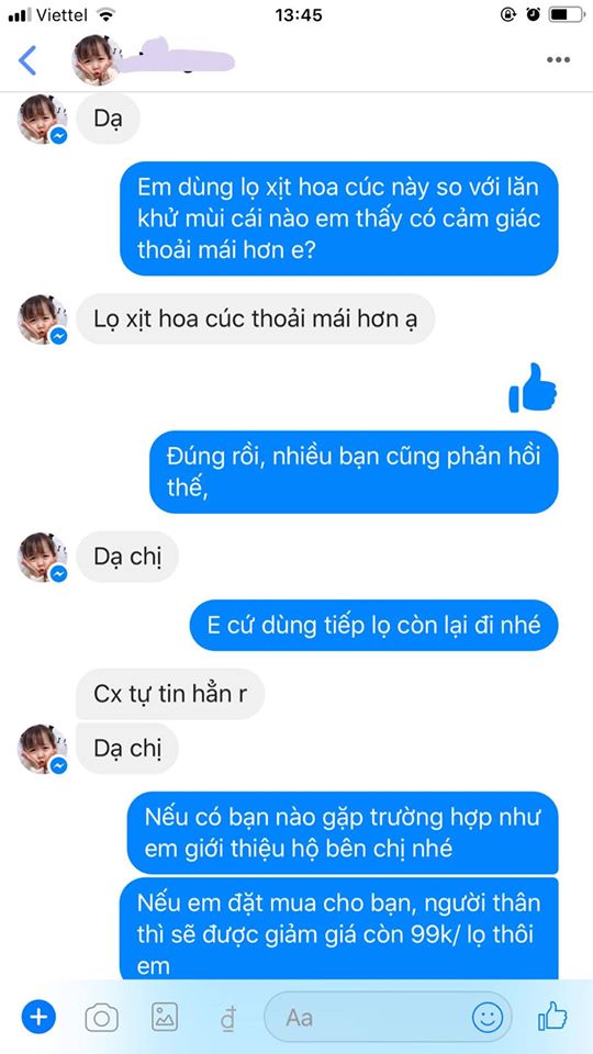 Lọ xịt hôi nách Hoa Cúc