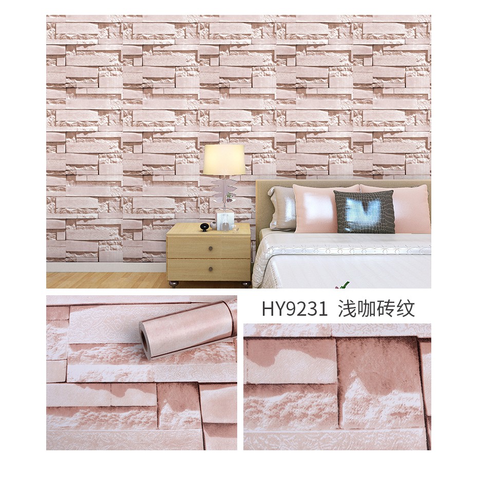 Giấy dán tường gạch 3D 02 có keo sẵn