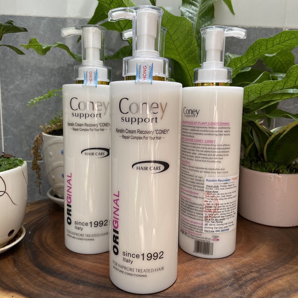 Kem hấp ủ keratin coney recovery cream phục hồi tóc hư tổn 730ml