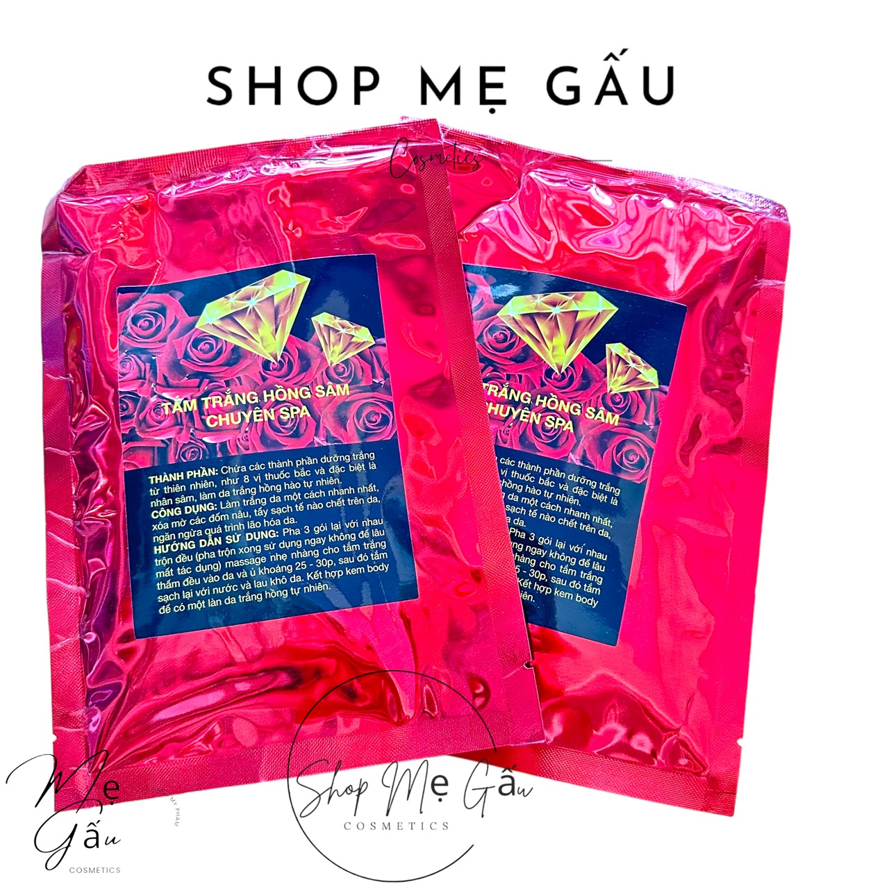 Combo 2 Tắm Trắng Hồng Sâm Siêu Kích Trắng , Se Khít Chân lông