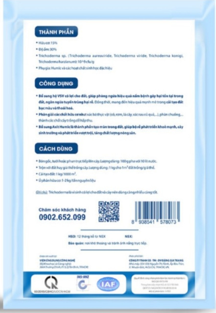 Trichoderma plus chế phẩm nấm đối kháng vi sinh Sfarm 1kg