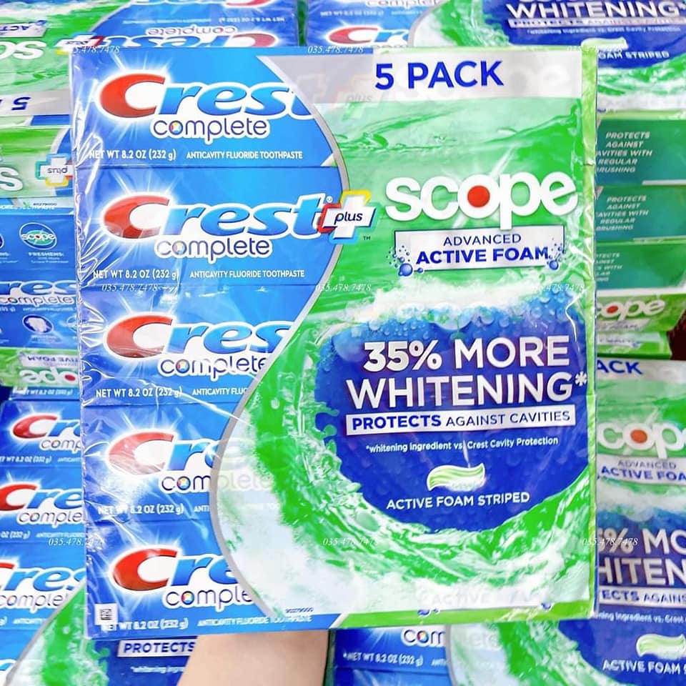 Kem đánh răng Crest Complete Whitening Scope Outlast