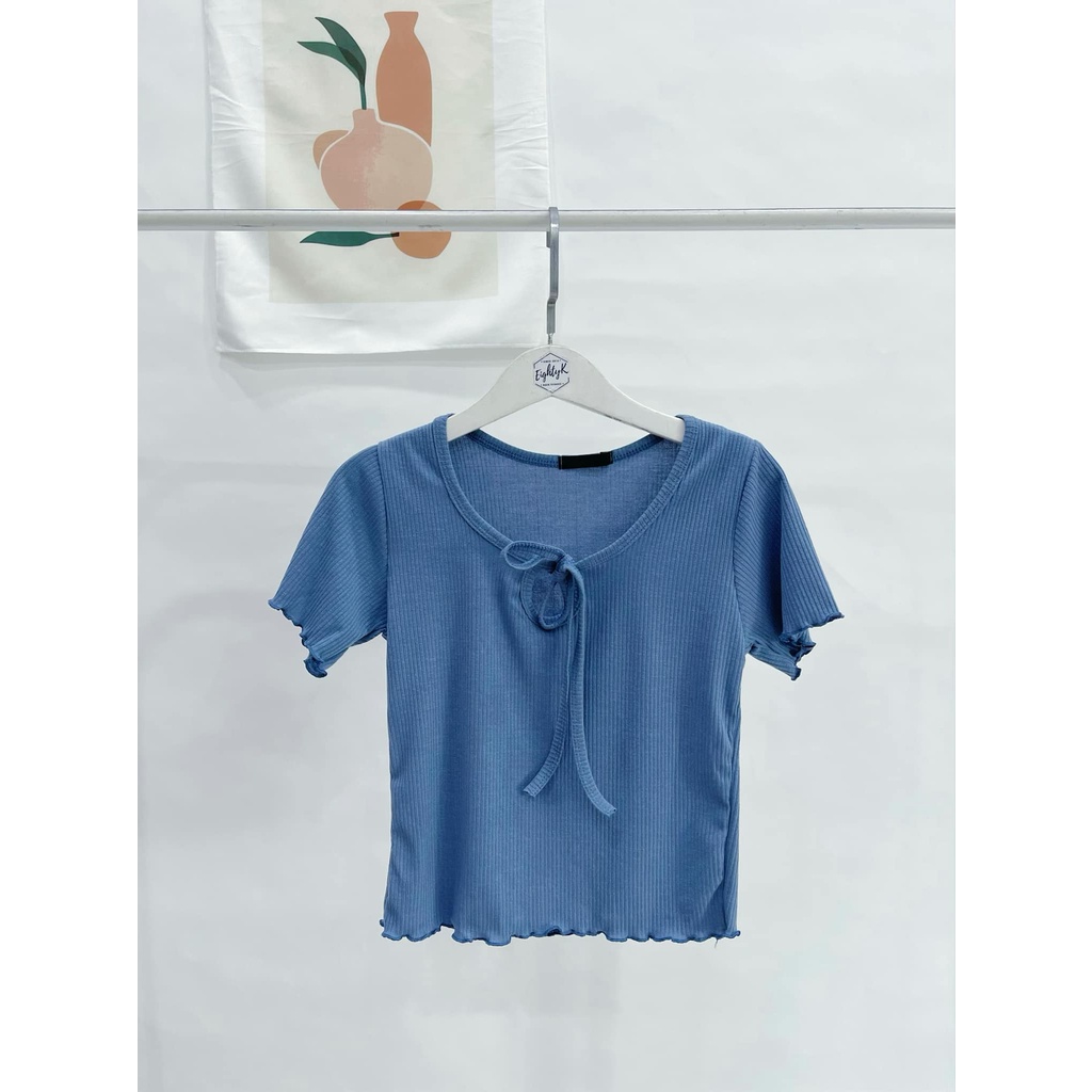 [EIGHTYK] Áo Croptop Tay Ngắn Phối Dây