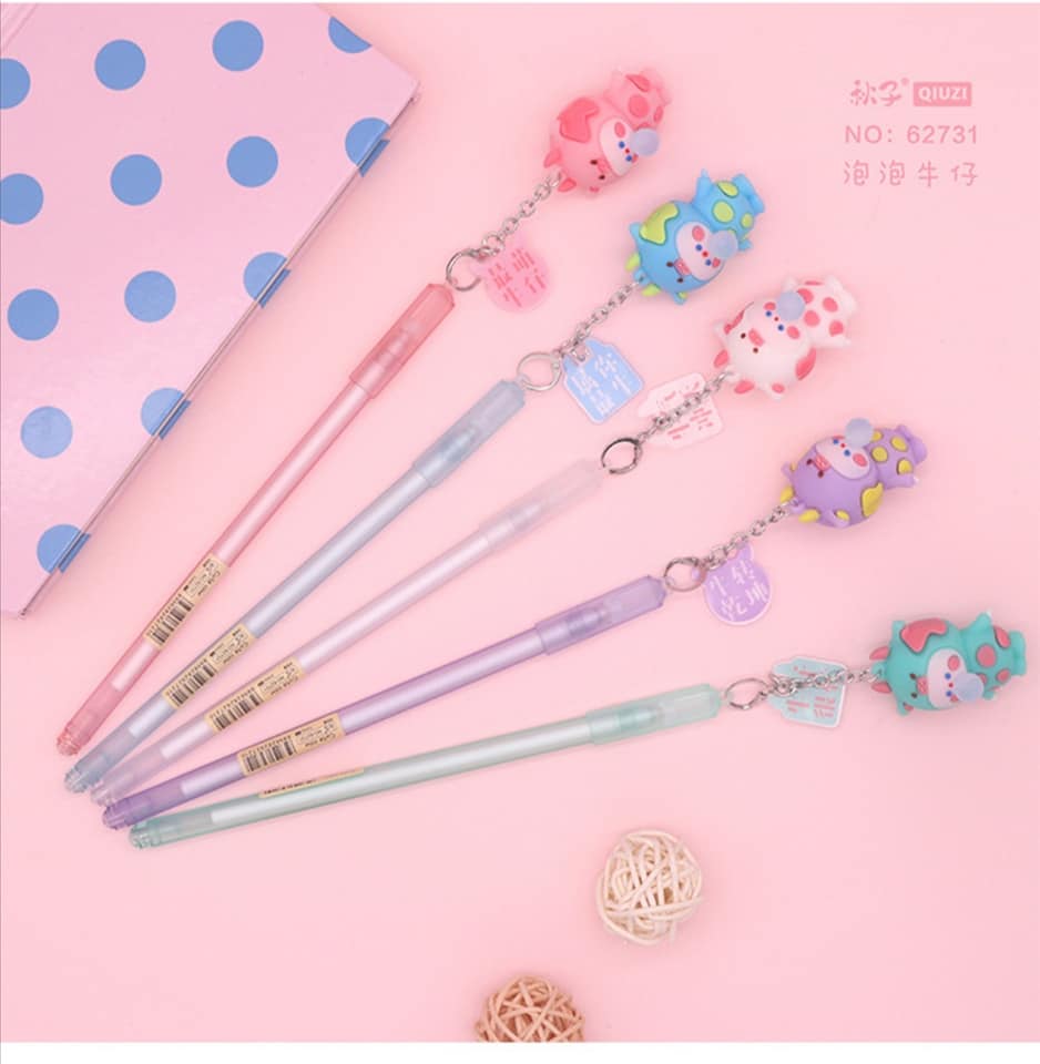 BÚT BI NƯỚC BÉ BÒ SỮA THỔI BÓNG SIÊU CUTE