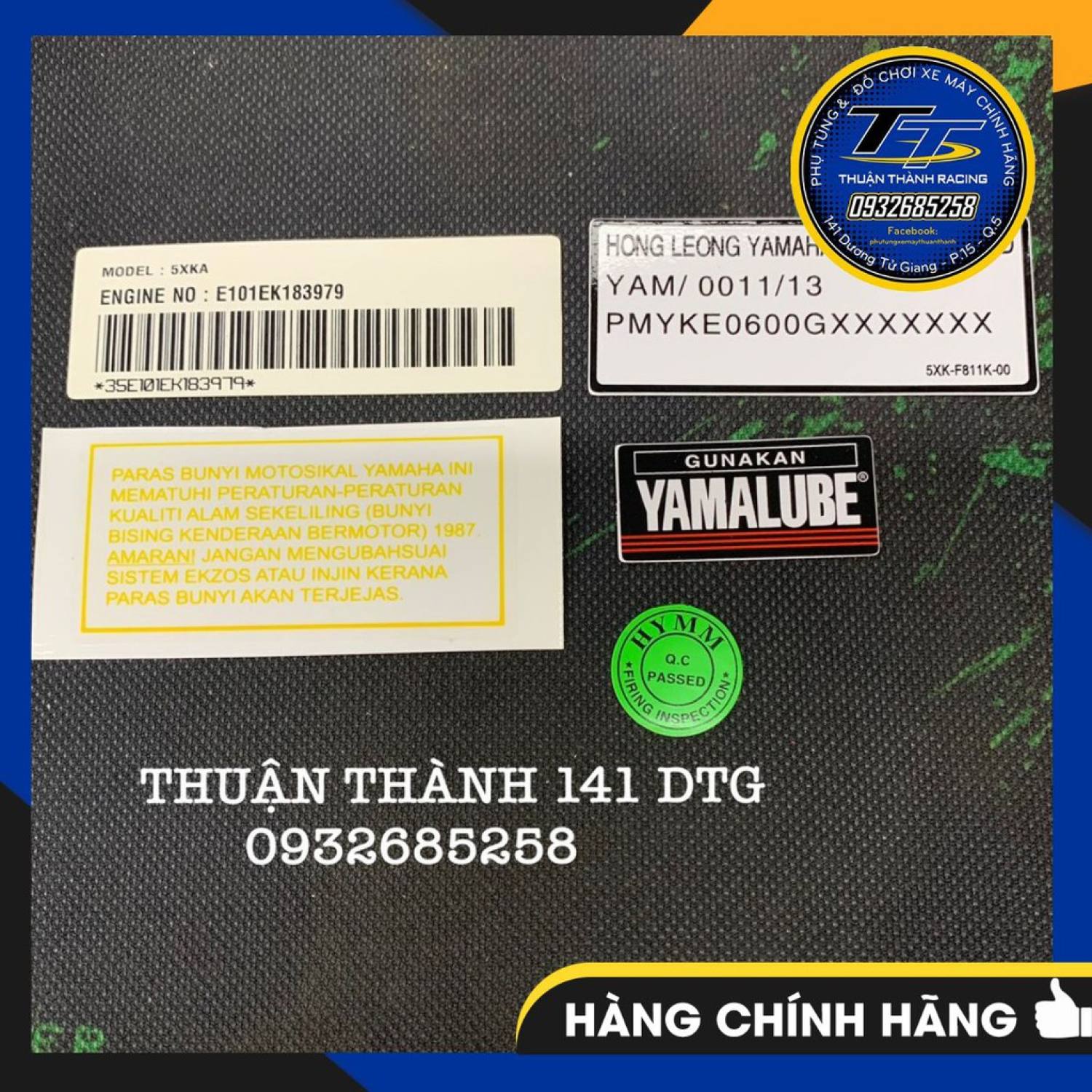 Bộ tem sườn yaz - tem gấp yaz125 - bộ 5 miếng