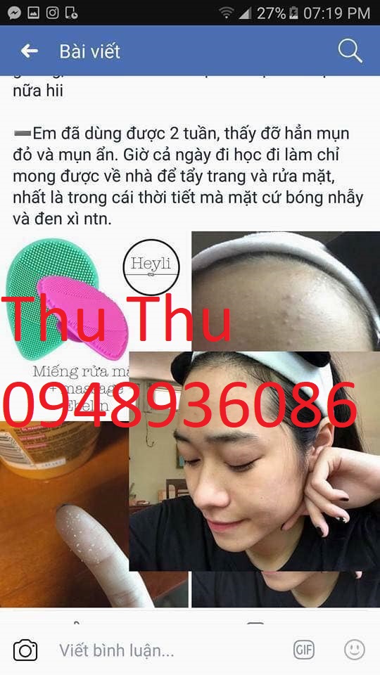 Pad rửa mặt/ massage mặt silicon Ebelin Đức