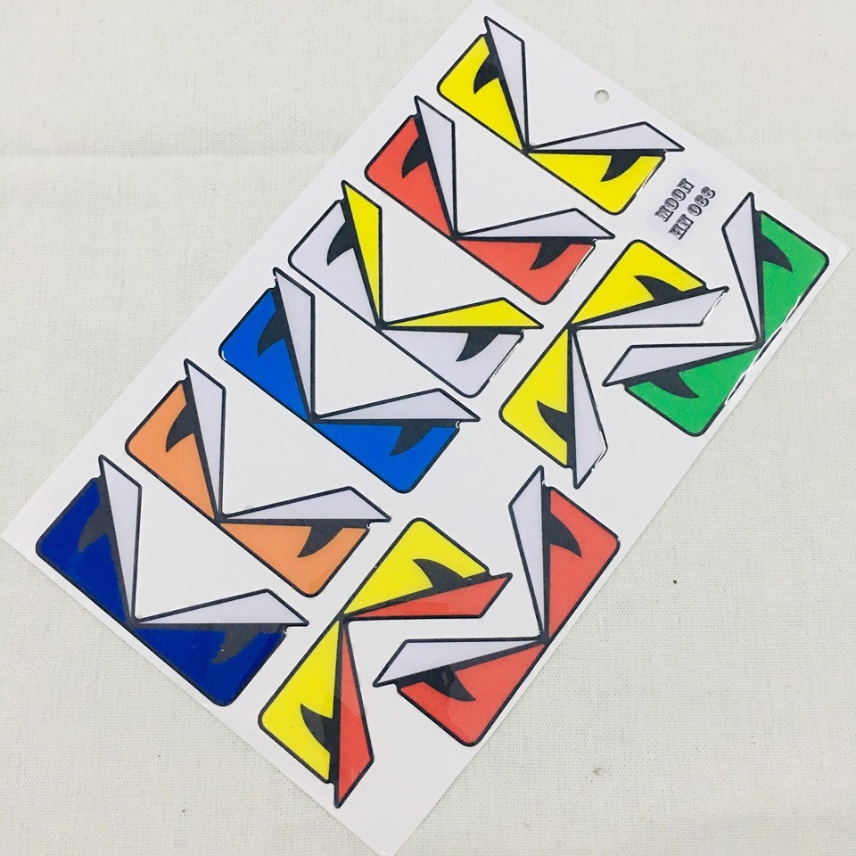 Bộ tem logo, tem huy hiệu đổ nhựa kiểu mắt cú cá tính (7 màu)