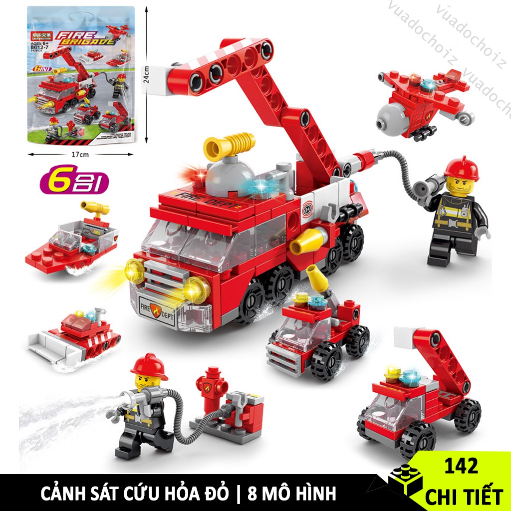 Lego lắp ráp mô hình Xe cứu hỏa,  cho bé