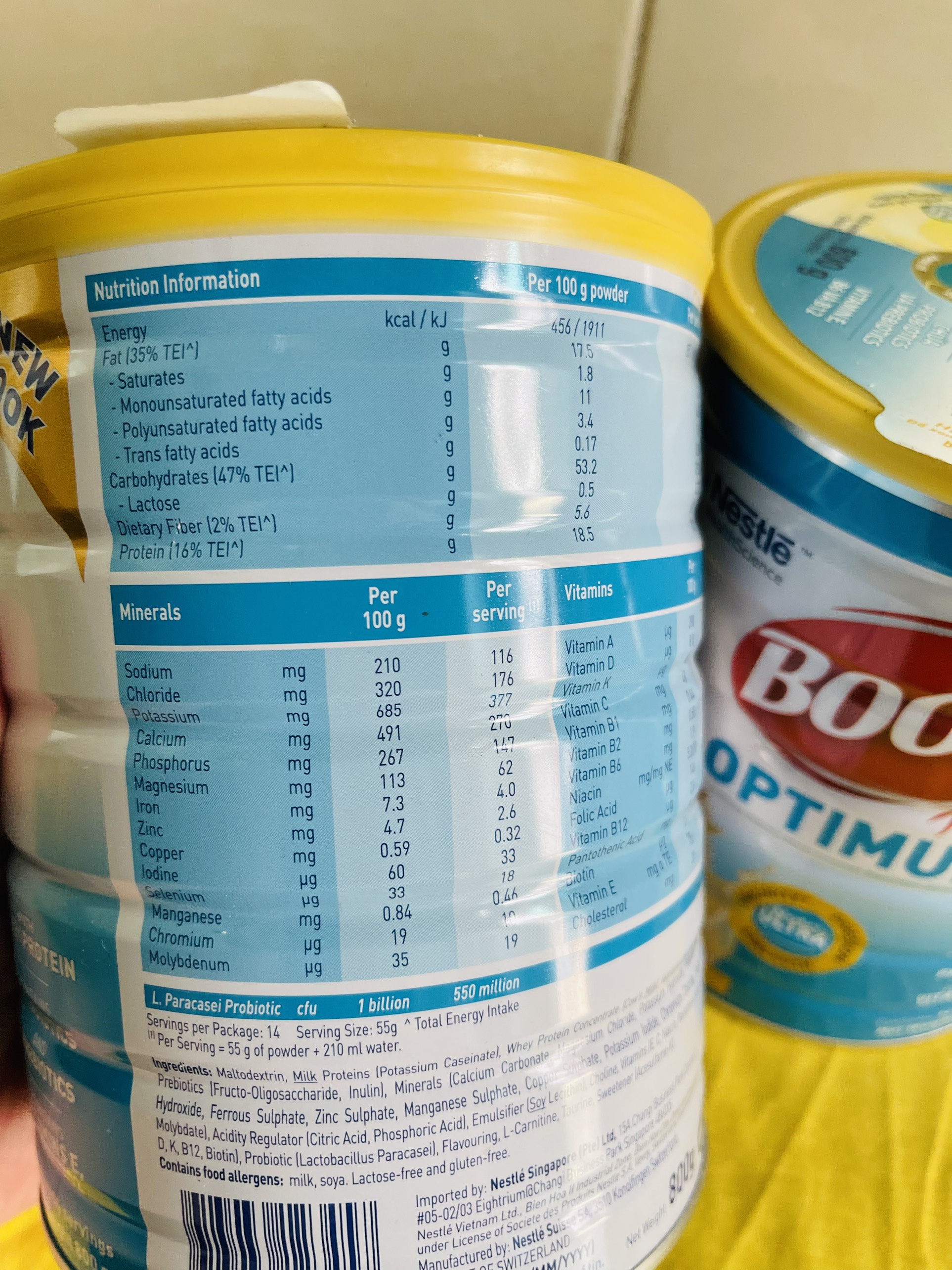 Sữa Boost Optimum 800g (Hàng mới về)