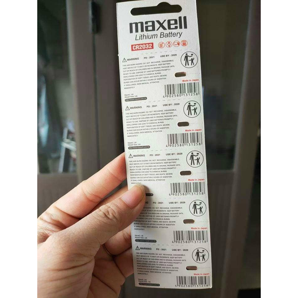 Combo 5 viên pin Cr2032, pin Cmos Maxell lithium 3V