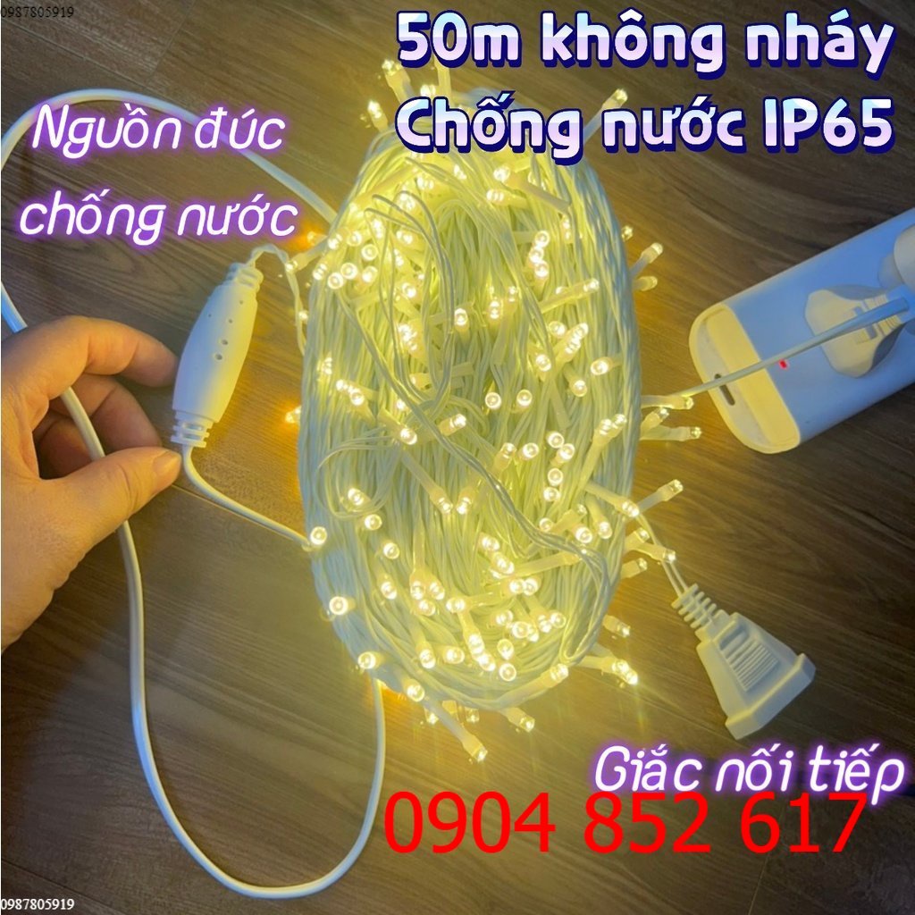 Dây Đèn Led trang trí Chống Nước 50m, Đèn trang trí quán cà phê ngoài trời