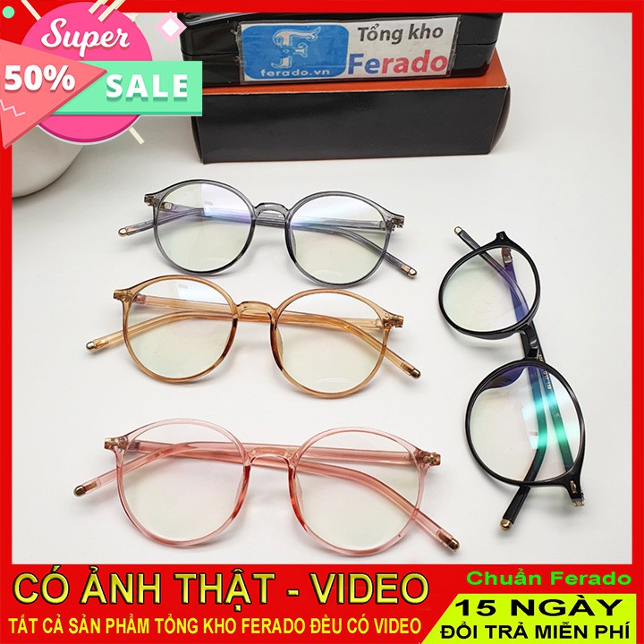 Kính mắt thời trang nam nữ, kính càng tăm chống UV400, kính gọng dẻo Hàn Quốc nhiều màu