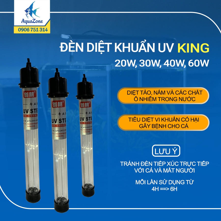 Đèn thủy sinh king uv 20w - 60w diệt tảo, khuẩn hồ cá