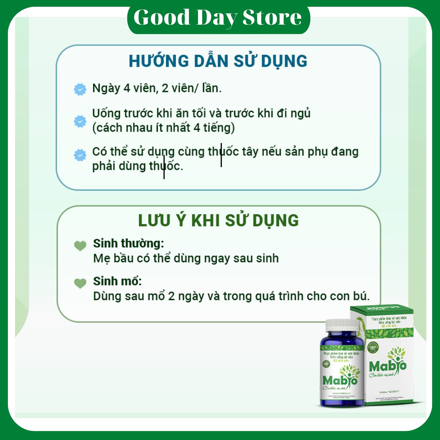 Viên uống lợi sữa Mabio