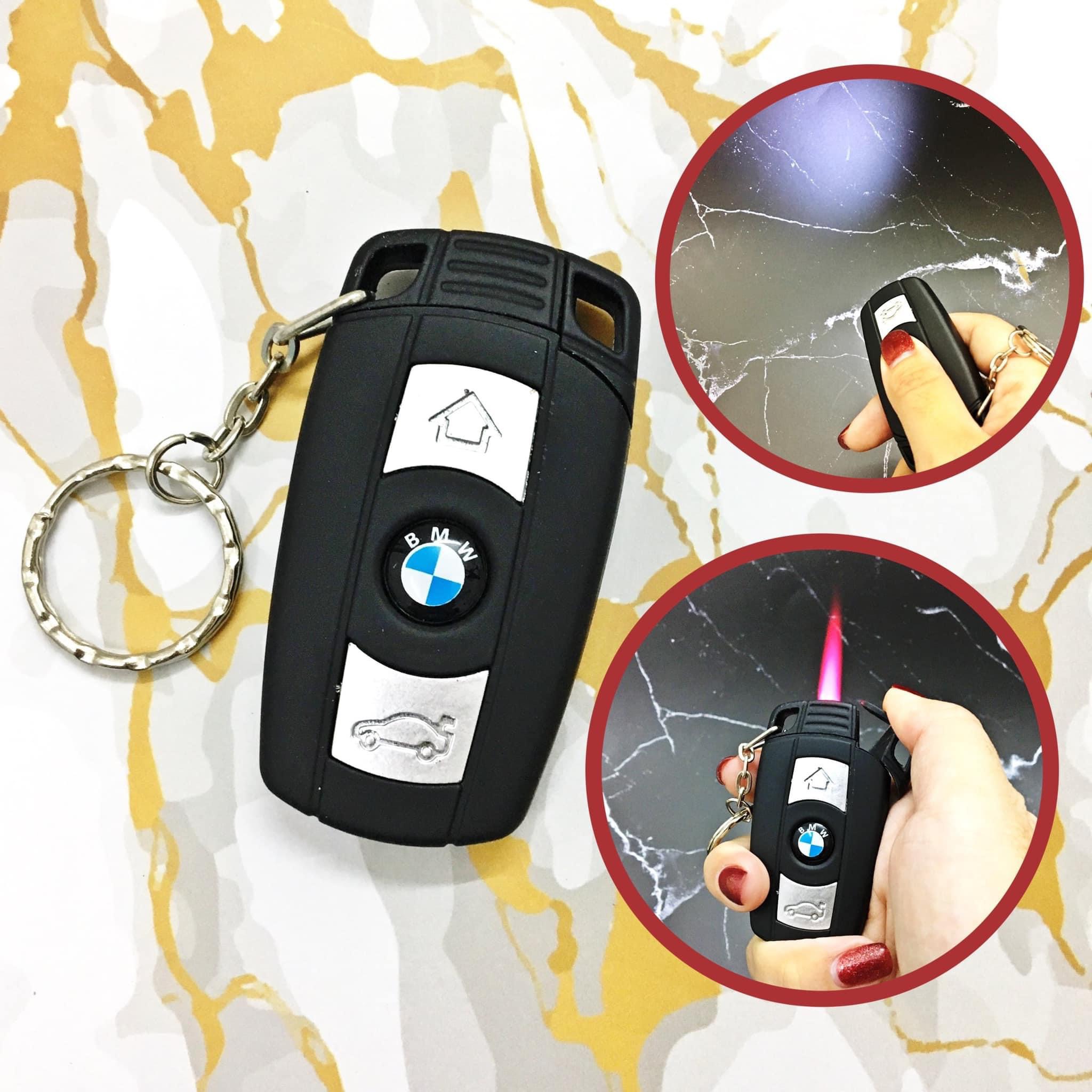 Bật lửa khè kèm móc khoá xe hơi b.m.w có đèn pin