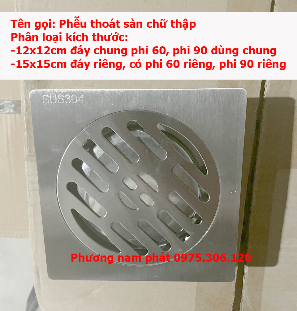 [HCM][GIÁ SỈ CHẠY SỐ LƯỢNG Phễu Thoát Sàn Hố Ga Lược Rác INOX 304 Chống Mùi Hôi HG4 Chất liệu inox 304 không han gỉ Hố ga dày dặn
