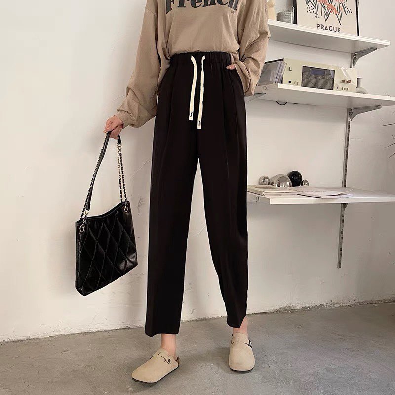 Quần baggy cạp chun vải ruby cao cấp m836