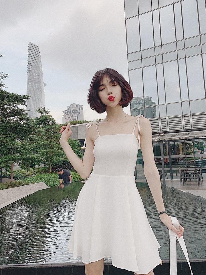 [HÌNH THẬT+VIDEO] Đầm 2 Dây Thắt Nơ Vai Chun Lưng Mẫu Mới Cực Đẹp